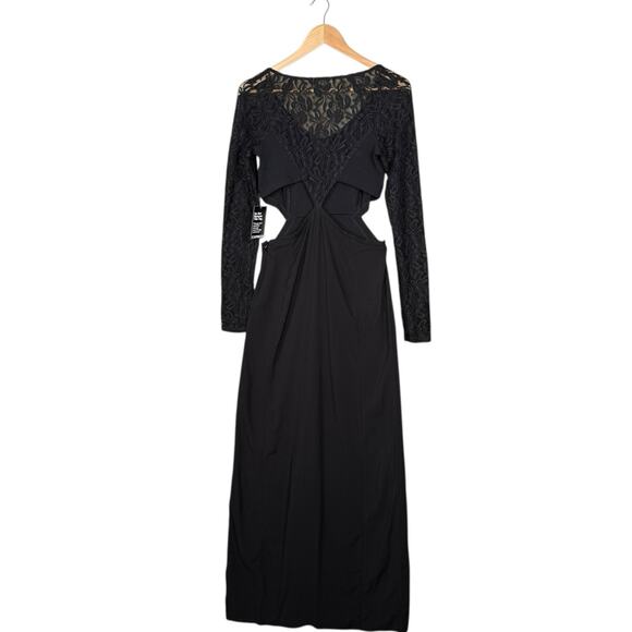 Express Black Lace Sleeve Maxi Dress Cutout Back Formal Gown NWT | XS/S - Picture 12 of 12
